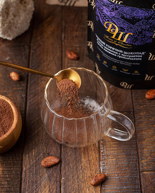 Какао-шоколад с экстрактом гриба ежовика гребенчатого "Умный горячий шоколад"